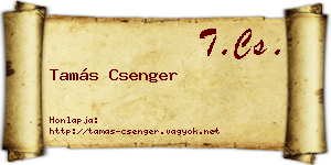 Tamás Csenger névjegykártya